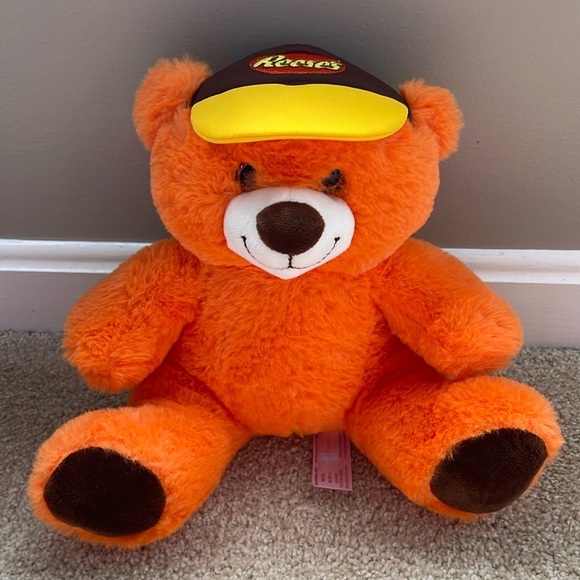 EUC Reese’s Peanut Butter Cup Orange Plush 10” Stuffed Bear The Hershey Company - Picture 1 of 6